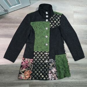 Stella Morgan Patchwork Statement Coat Size 14 Boho Lagenlook